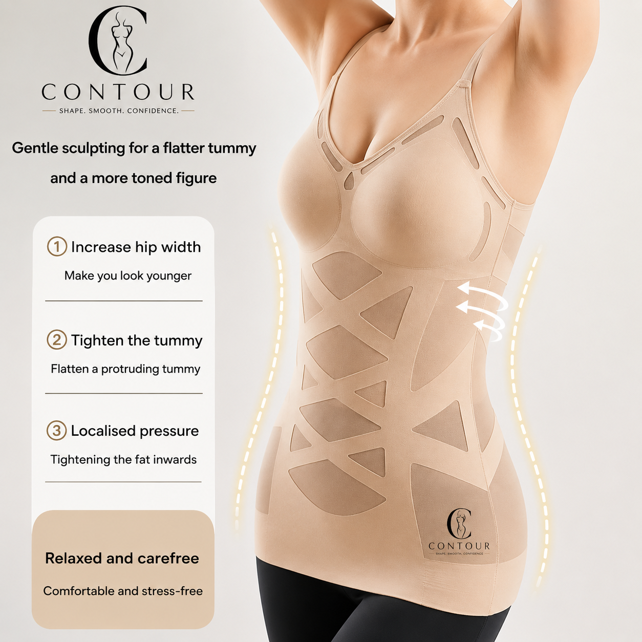 Contour seamless tummy control shaping camisole