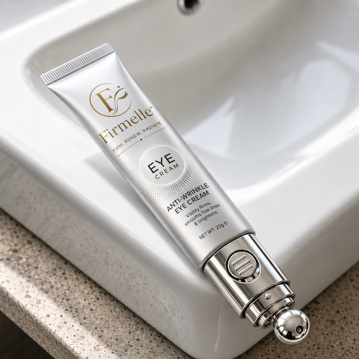 Firmelle™ Eye Cream jar shown from a side angle