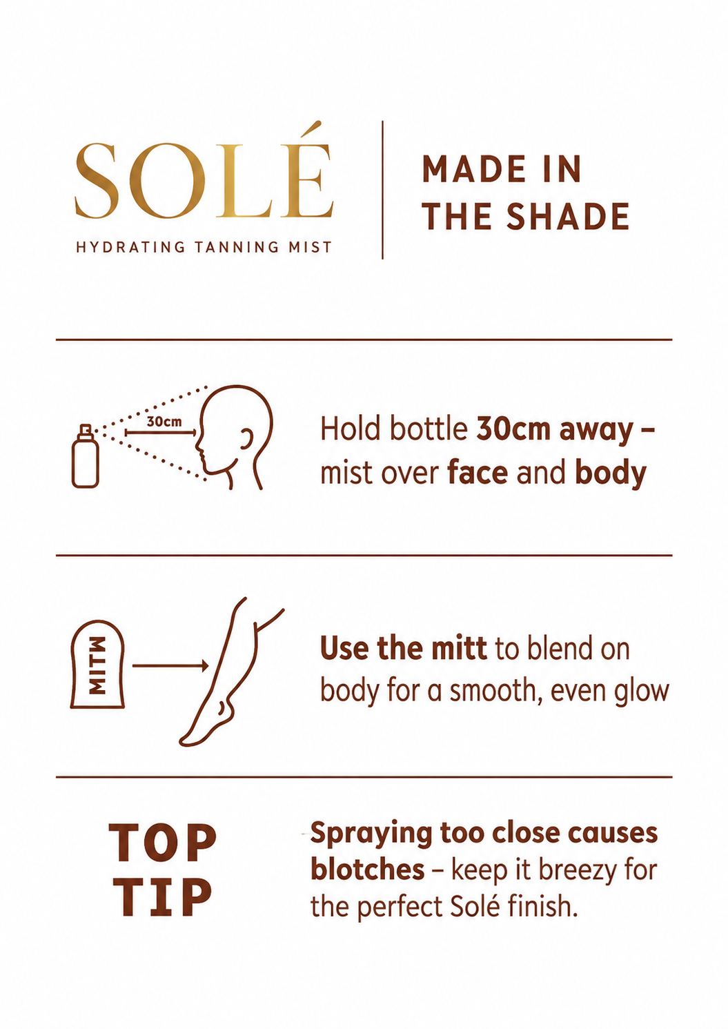 Solé™ Self Tanning Mist packaging
