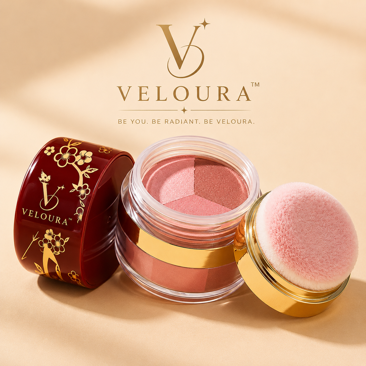 Veloura™ Powder Blush Set applicator brush close-up