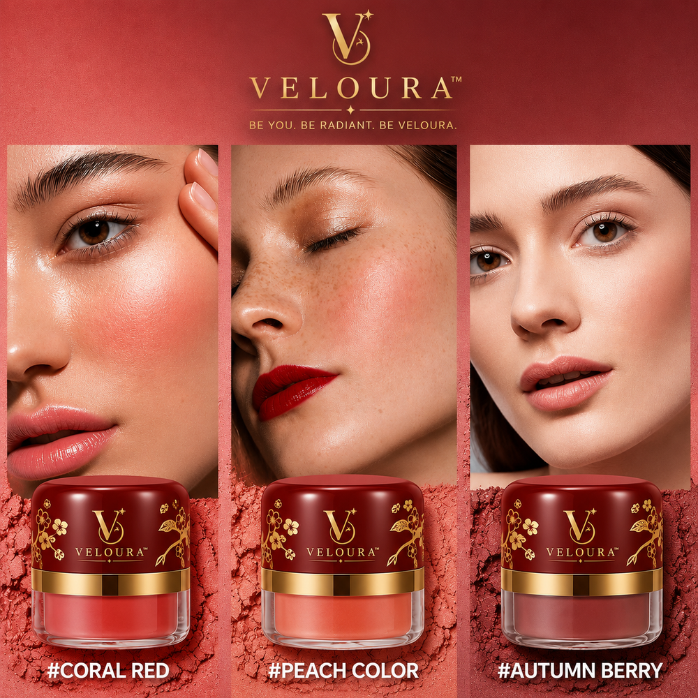 Veloura™ Powder Blush Set blush swatches on skin
