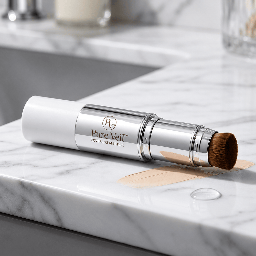 Pure Veil Cream Stick color-changing foundation with built-in brush