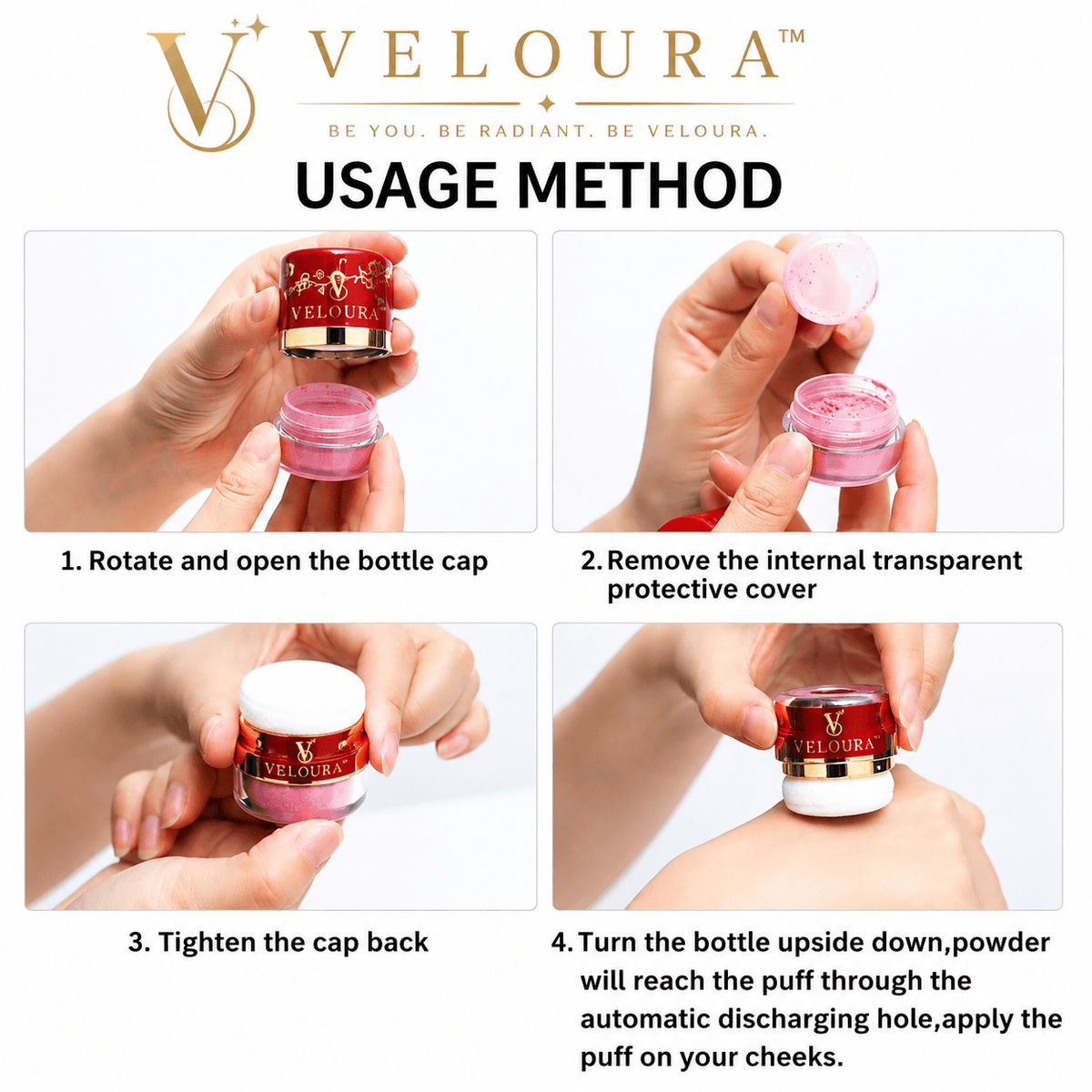 Veloura Powder Blush Set vegan lightweight natural finish blush trio